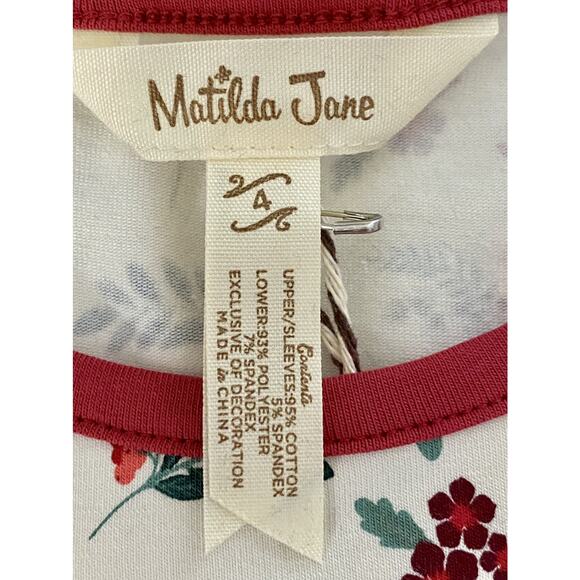 NWT Matilda Jane Just Imagine Christmas Velvet Floral Lucie Top Black Cream 4 - Picture 6 of 8